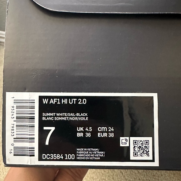 *Nike Air Force 1 Hi UT 2.0. White with black trimming - Picture 6 of 6